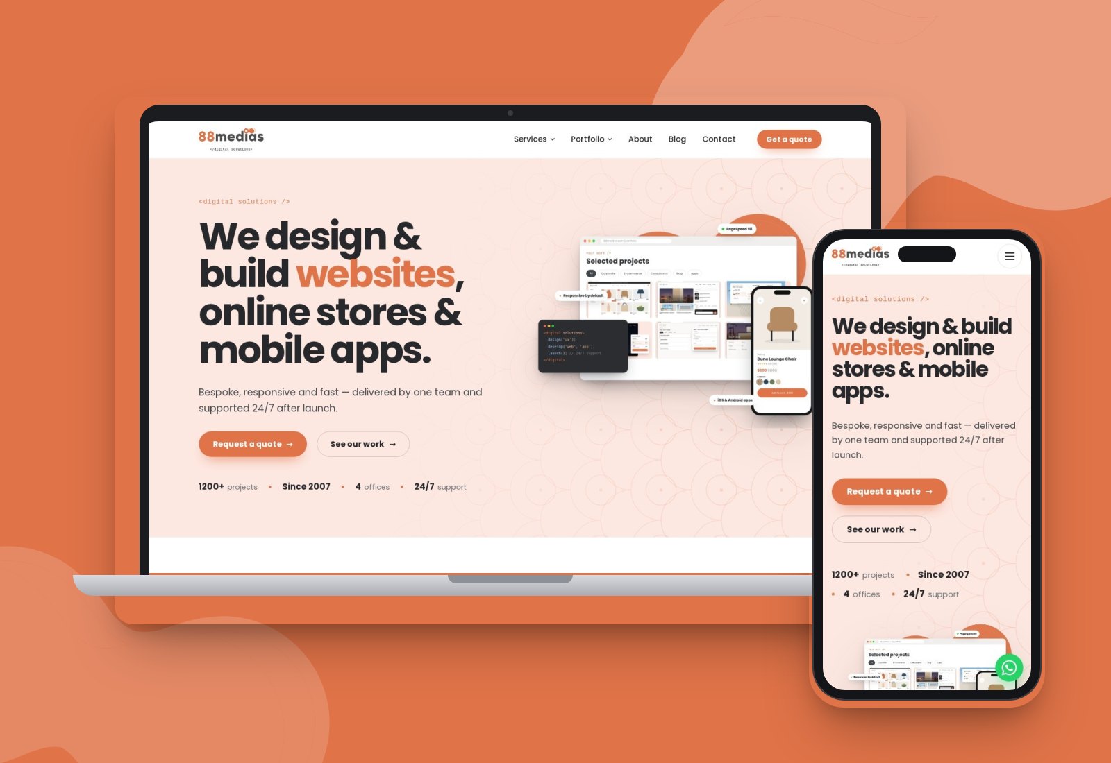 88medias website mockup