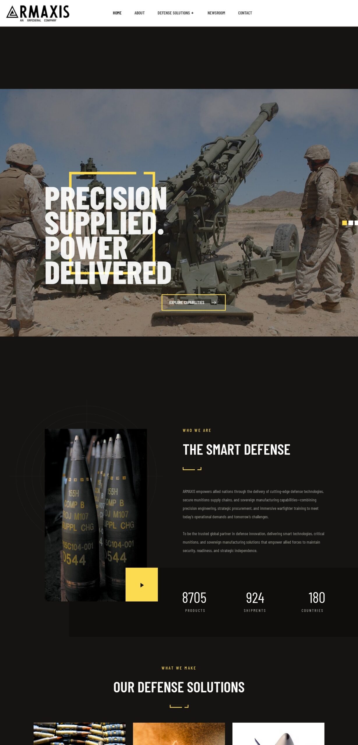 Armaxis website – desktop screenshot