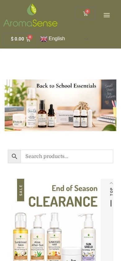 AromaSense website – mobile screenshot