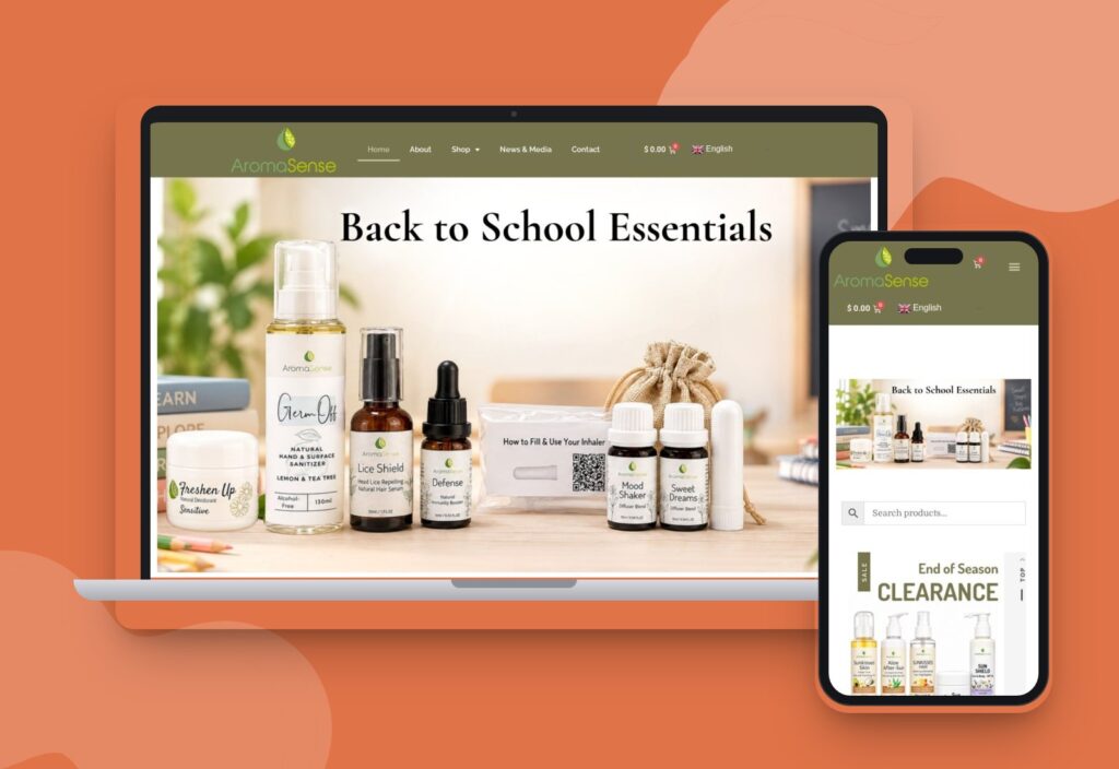 AromaSense website designed and developed by 88medias