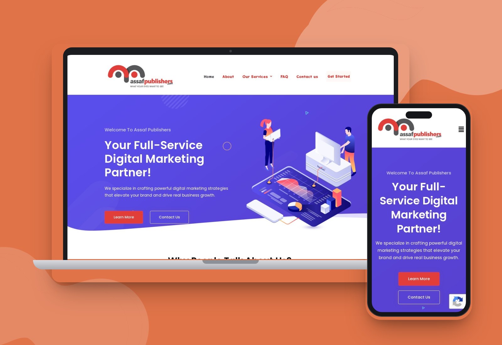 Assaf Publishers website mockup