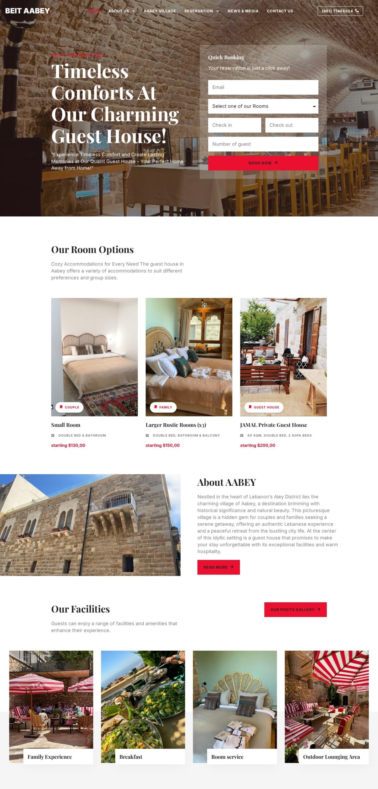 Beit Aabey website – desktop screenshot