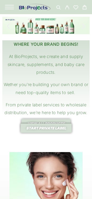 Bio Projects website – mobile screenshot