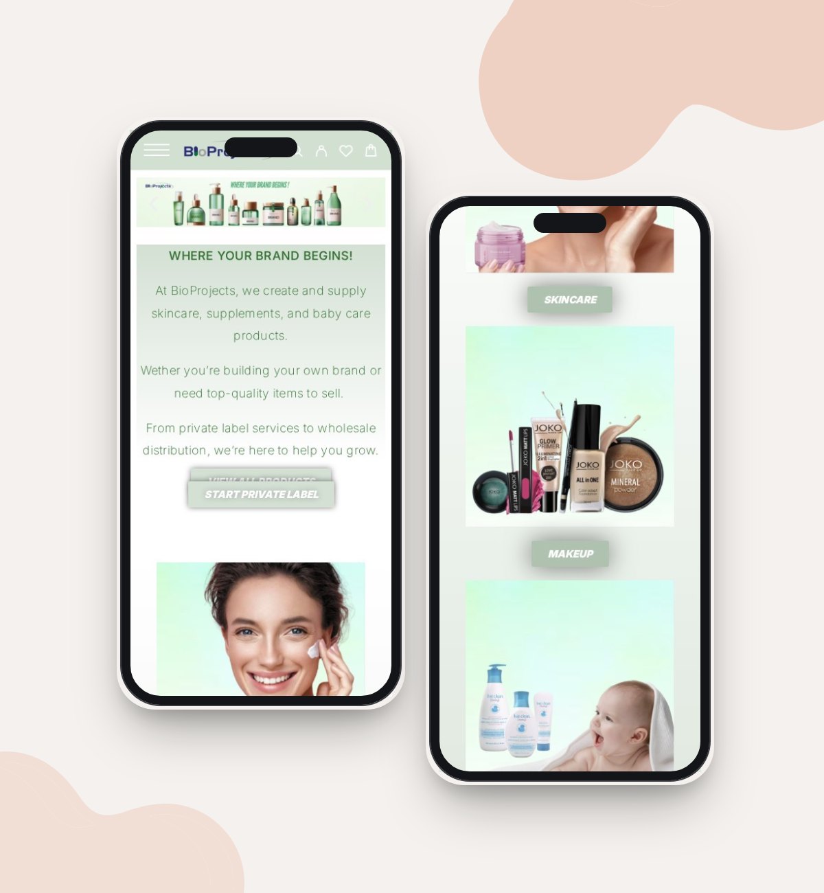 Bio Projects website mockup