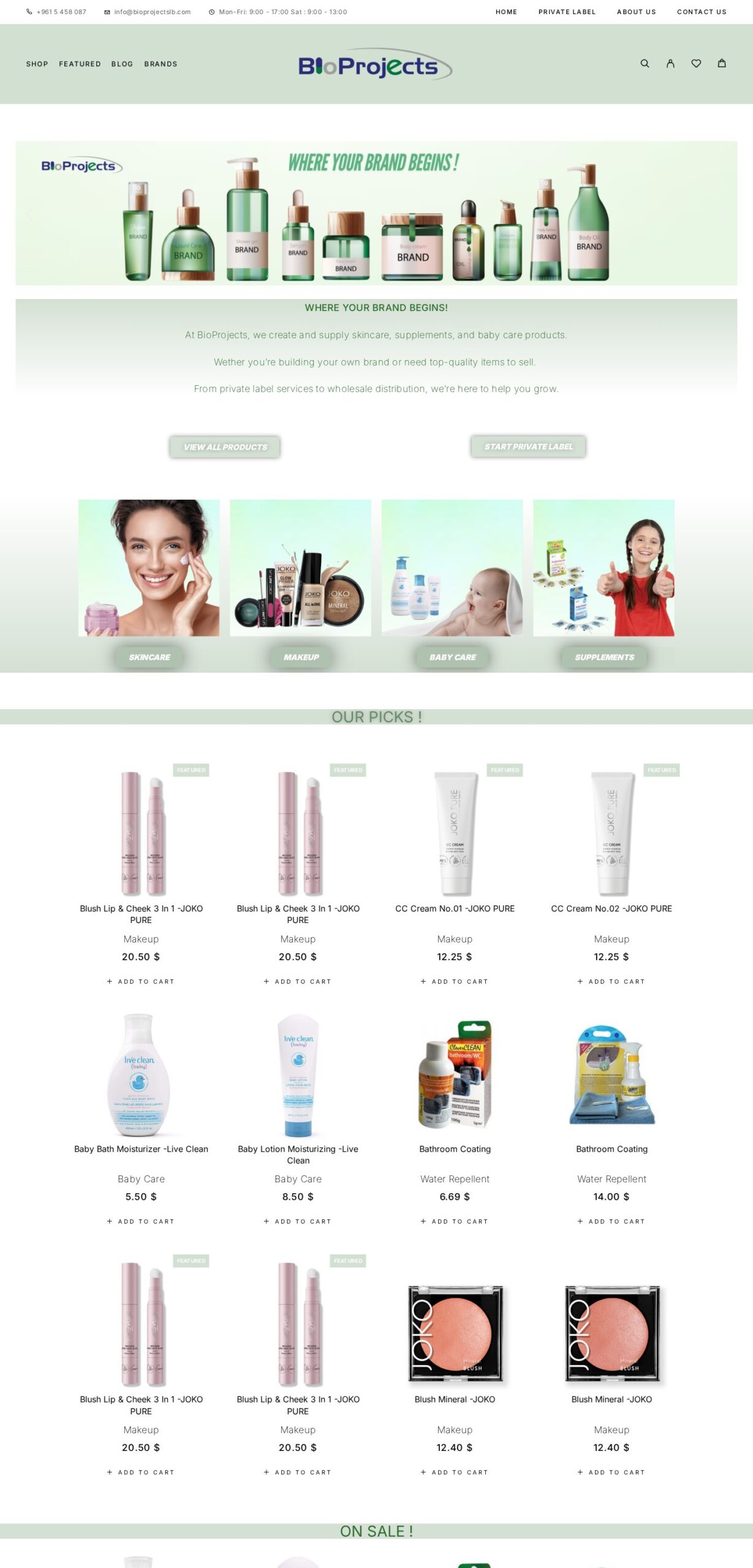 Bio Projects website – desktop screenshot