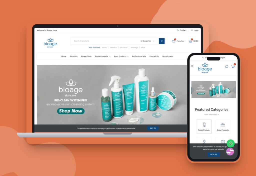 Bioage website designed and developed by 88medias