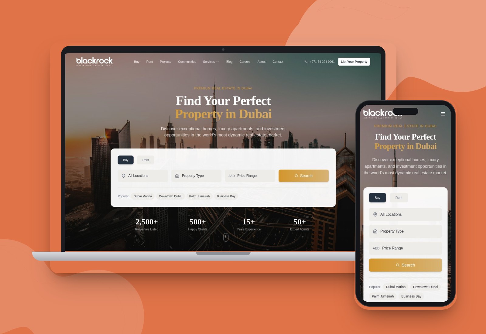 BlackRock International Properties website mockup