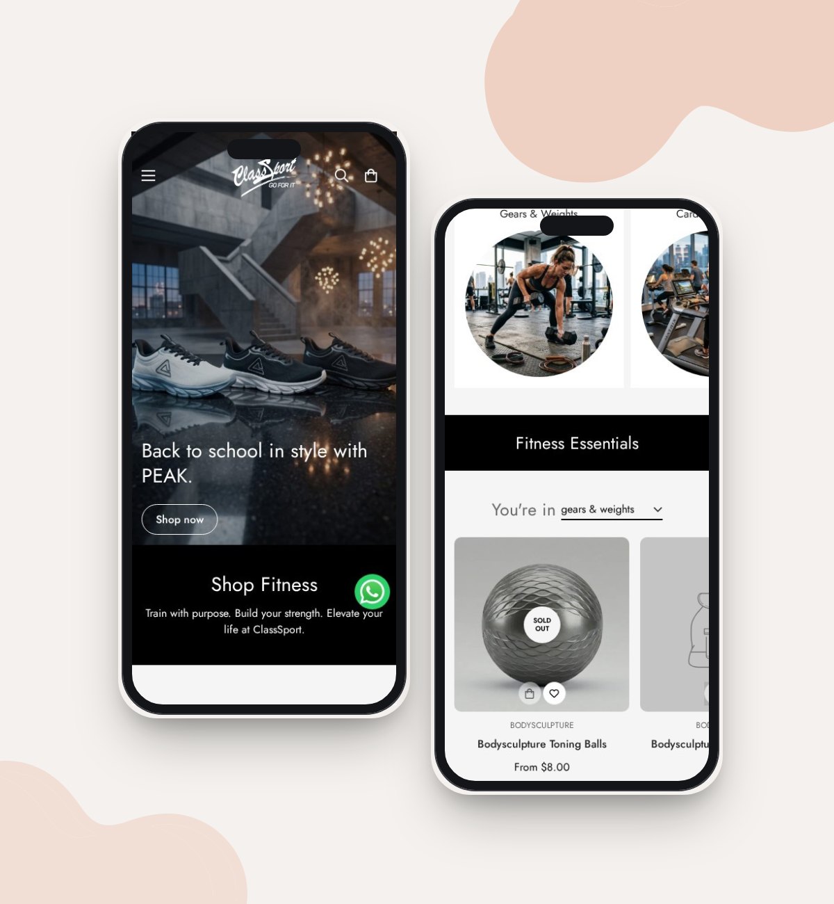 ClassSport website mockup