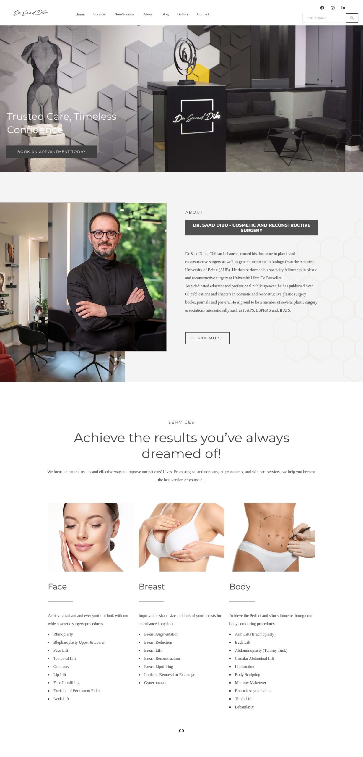 Dr. Saad Dibo website – desktop screenshot