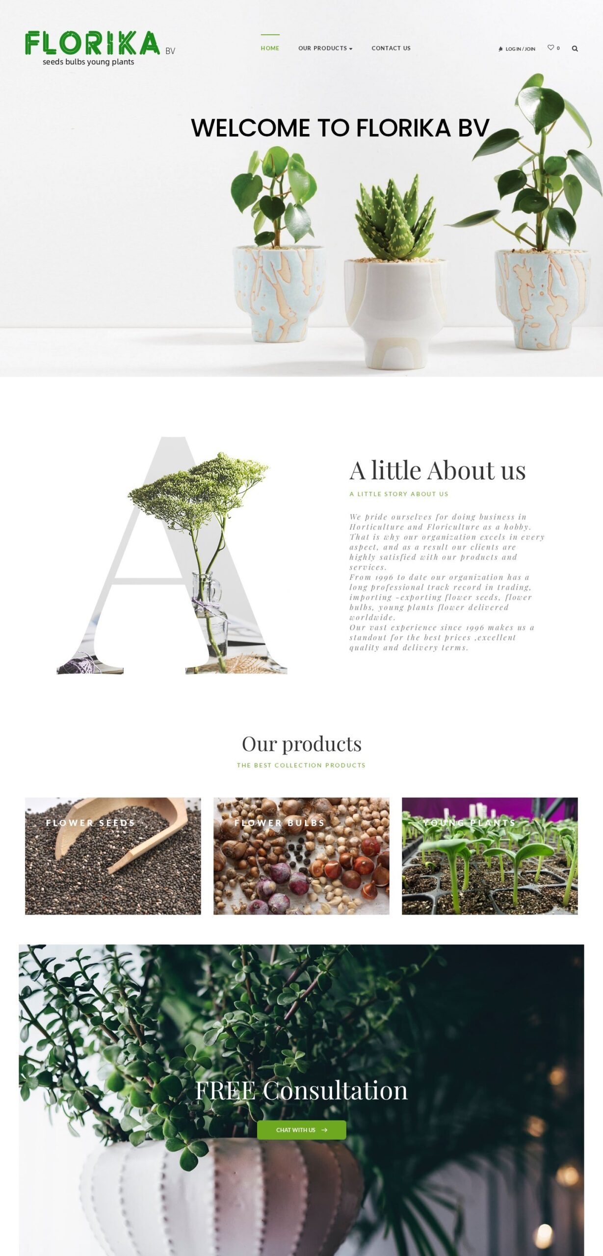 Florika website – desktop screenshot