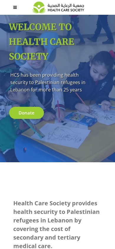 Health Care Society website – mobile screenshot