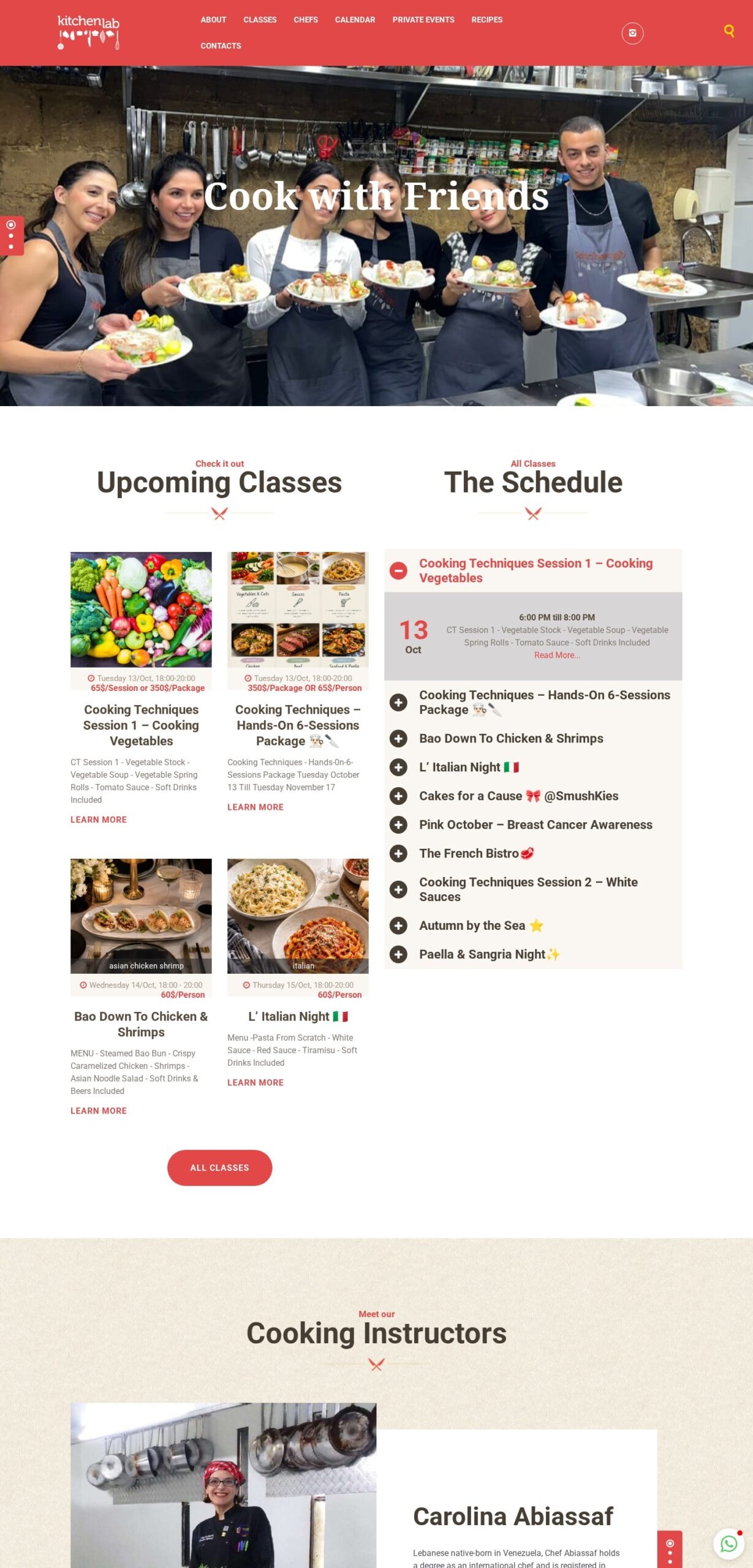 Kitchen Labo website – desktop screenshot