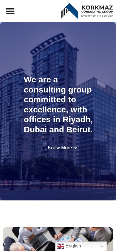 Korkmaz Consulting Group website – mobile screenshot