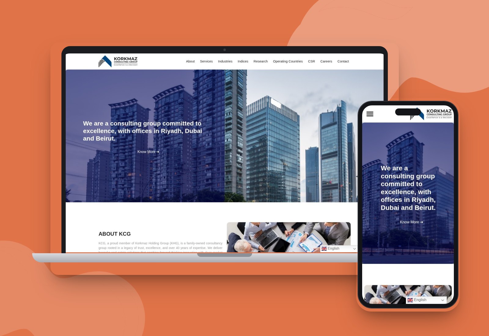 Korkmaz Consulting Group website mockup