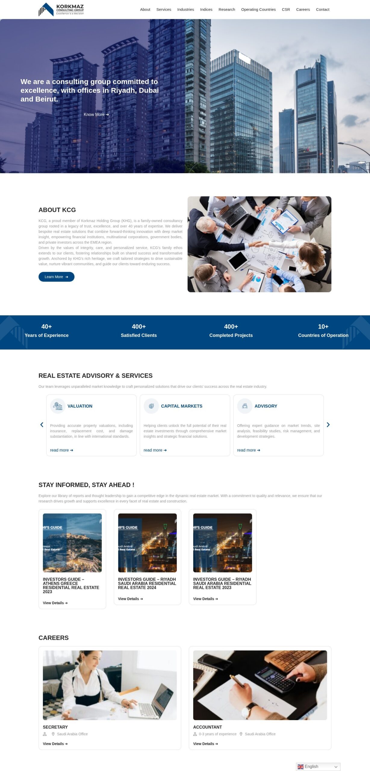 Korkmaz Consulting Group website – desktop screenshot