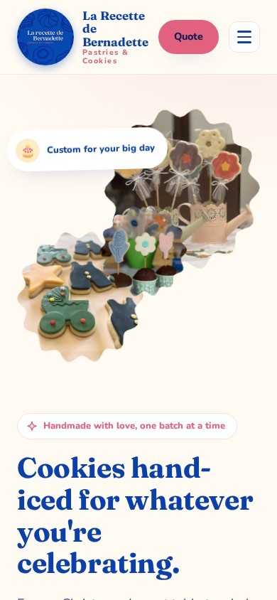 La Recette de Bernadette website – mobile screenshot