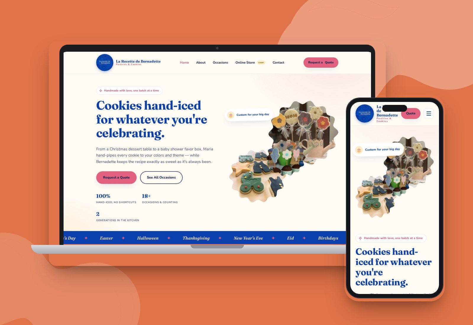 La Recette de Bernadette website mockup