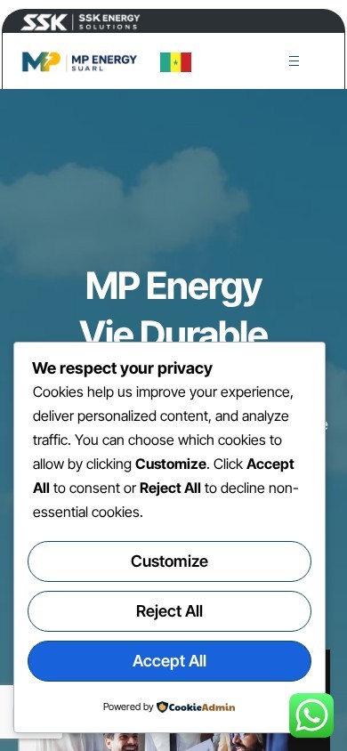MP Energy Senegal website – mobile screenshot
