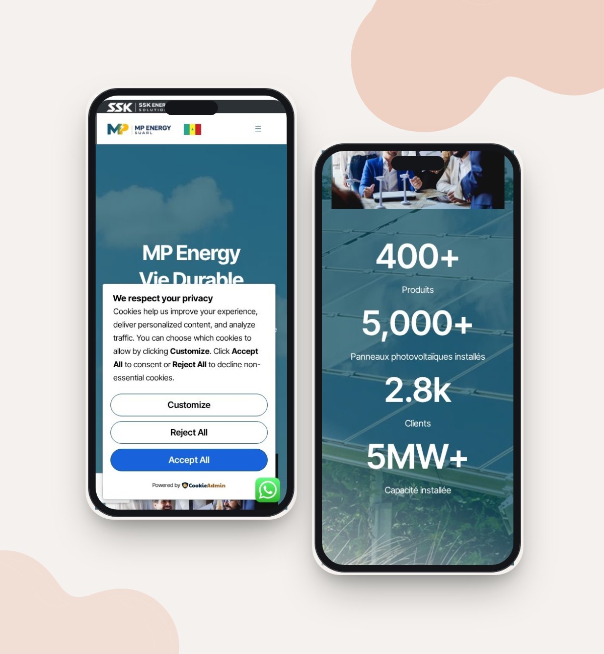 MP Energy Senegal website mockup