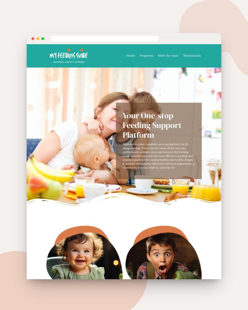 My Feeding Guide website designed and developed by 88medias