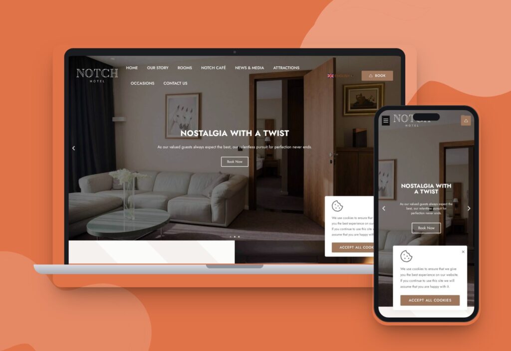 Notch Hotel website designed and developed by 88medias