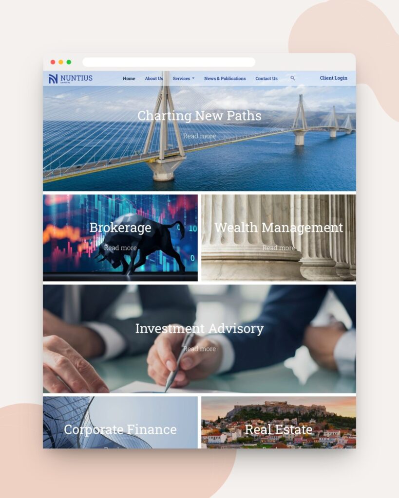 Nuntius Capital website designed and developed by 88medias