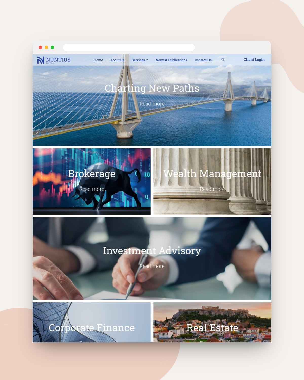Nuntius Capital website mockup