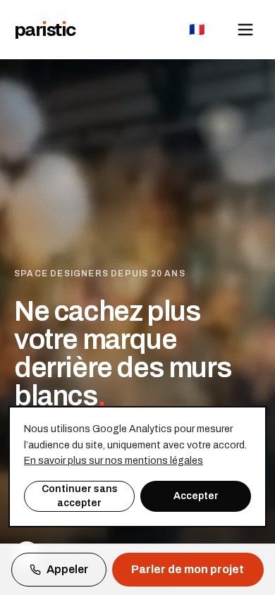 Paristic website – mobile screenshot