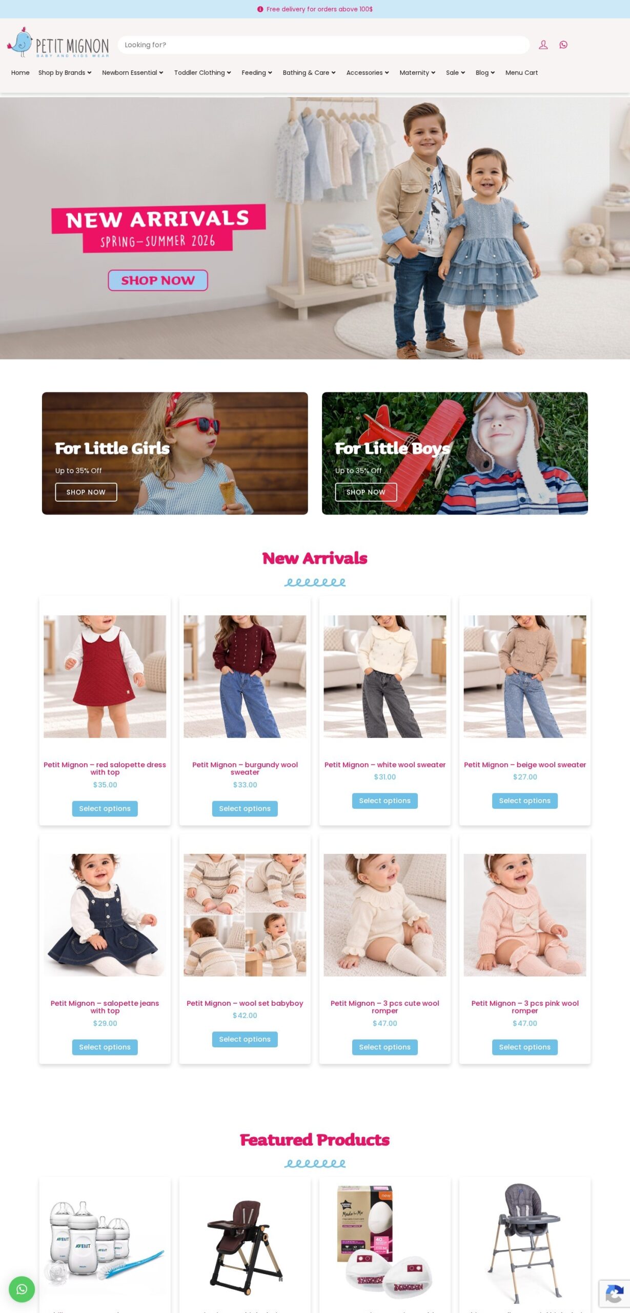 Petit Mignon website – desktop screenshot