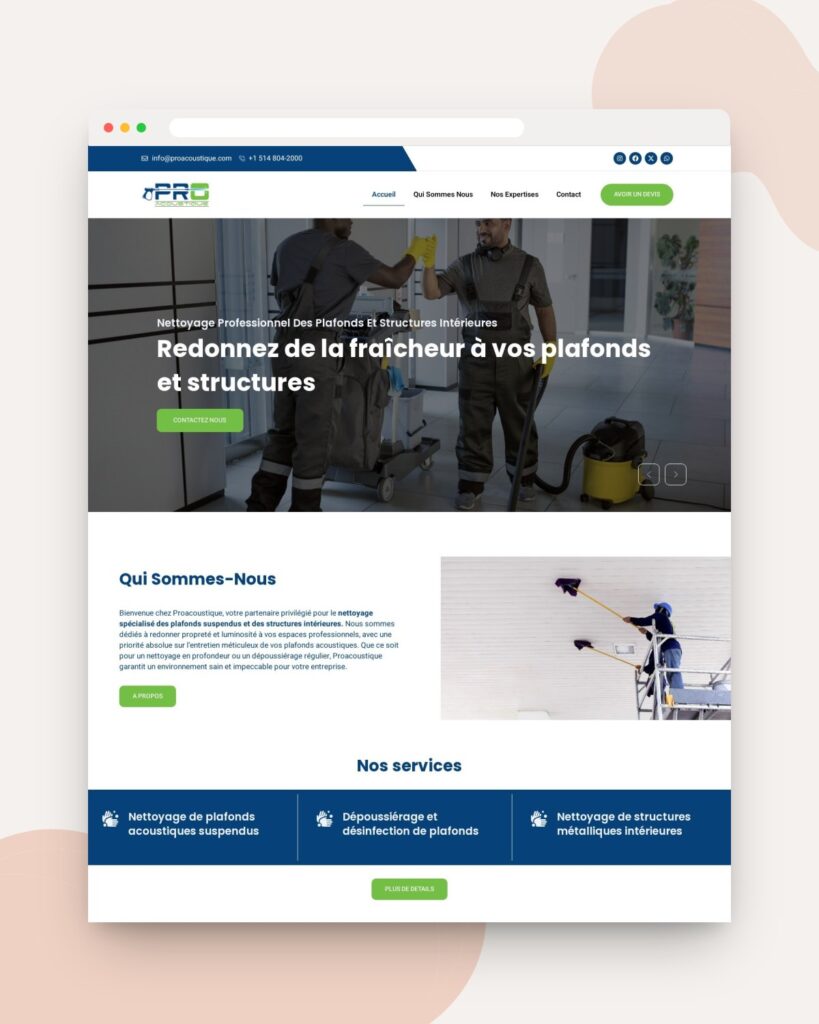 Proacoustique website designed and developed by 88medias