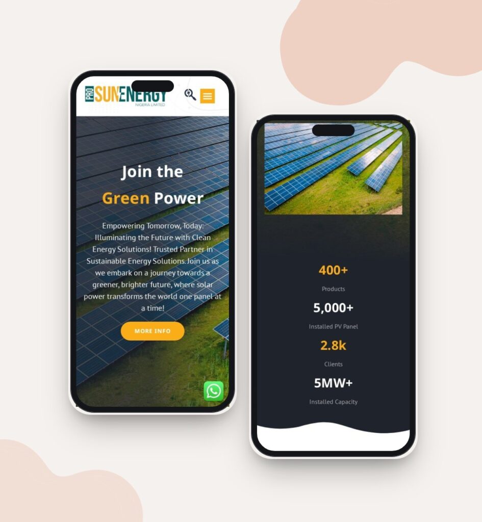 ProSun Energy website designed and developed by 88medias