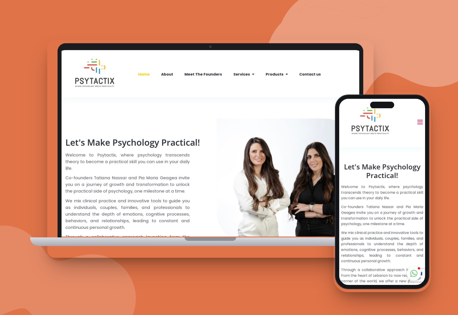 PsyTactix website mockup