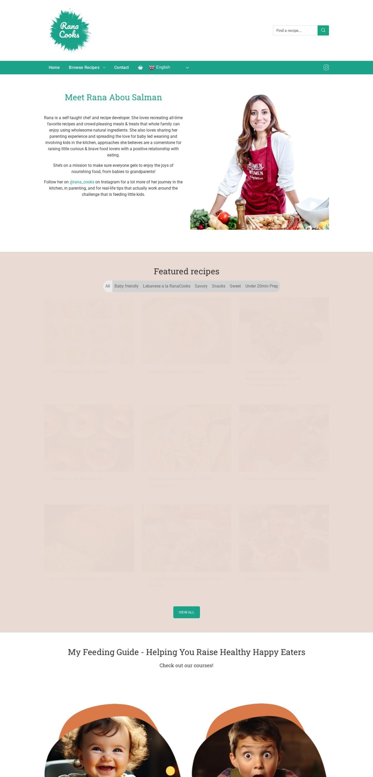 Rana Cooks website – desktop screenshot