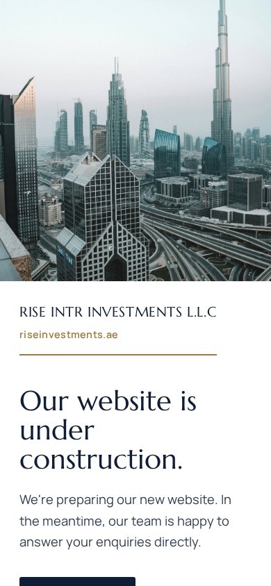 Rise Investments website – mobile screenshot