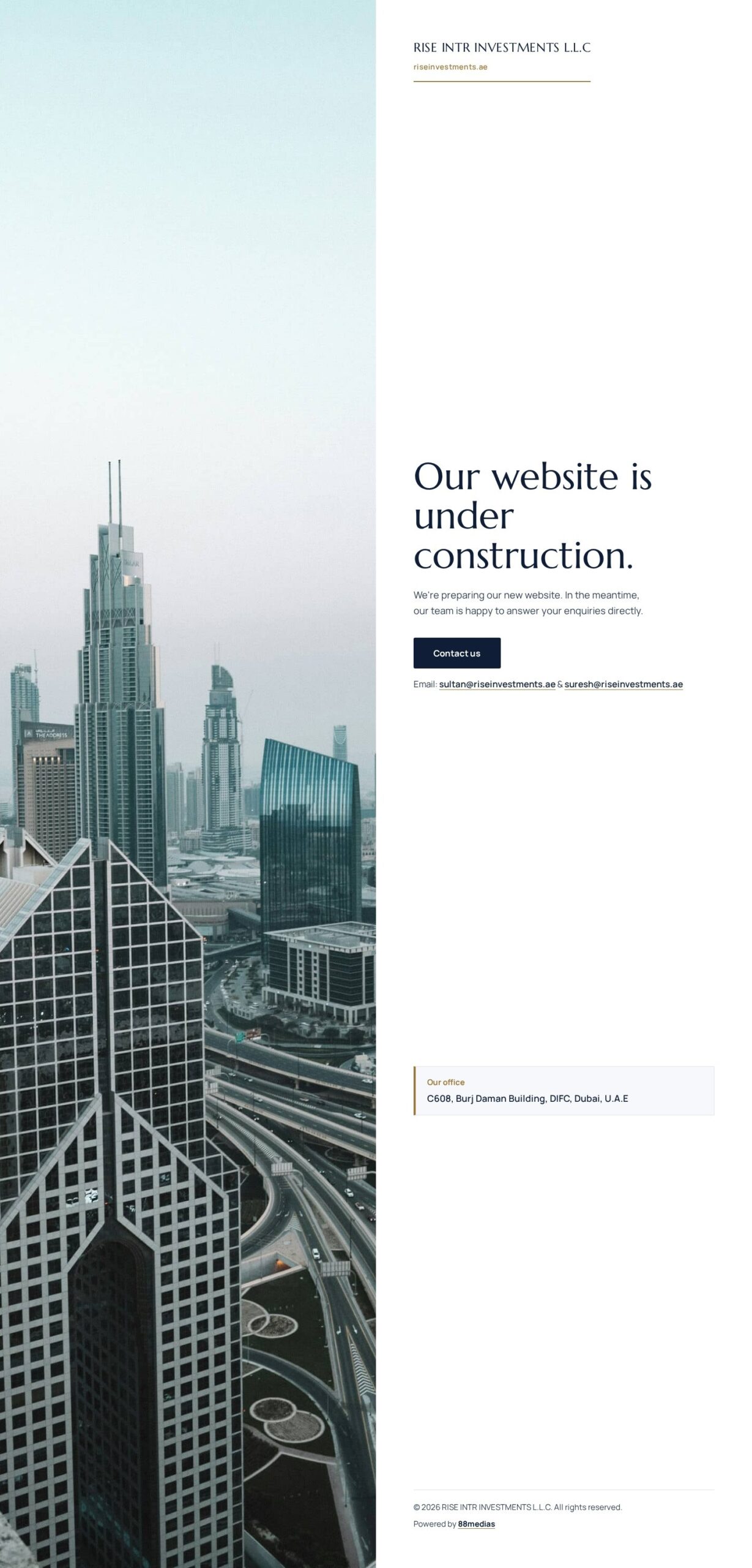 Rise Investments website – desktop screenshot