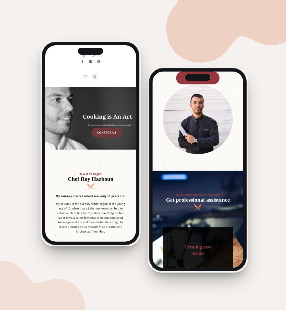 Chef Roy Hazboun website mockup
