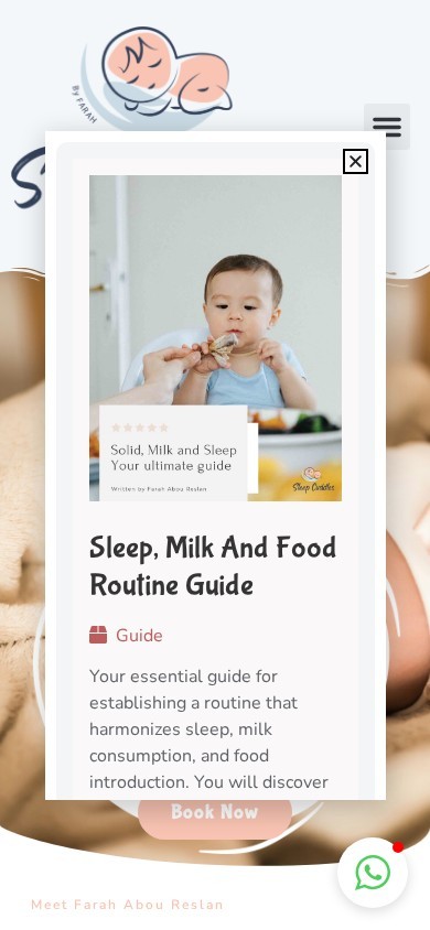 Sleep Cuddles by Farah website – mobile screenshot