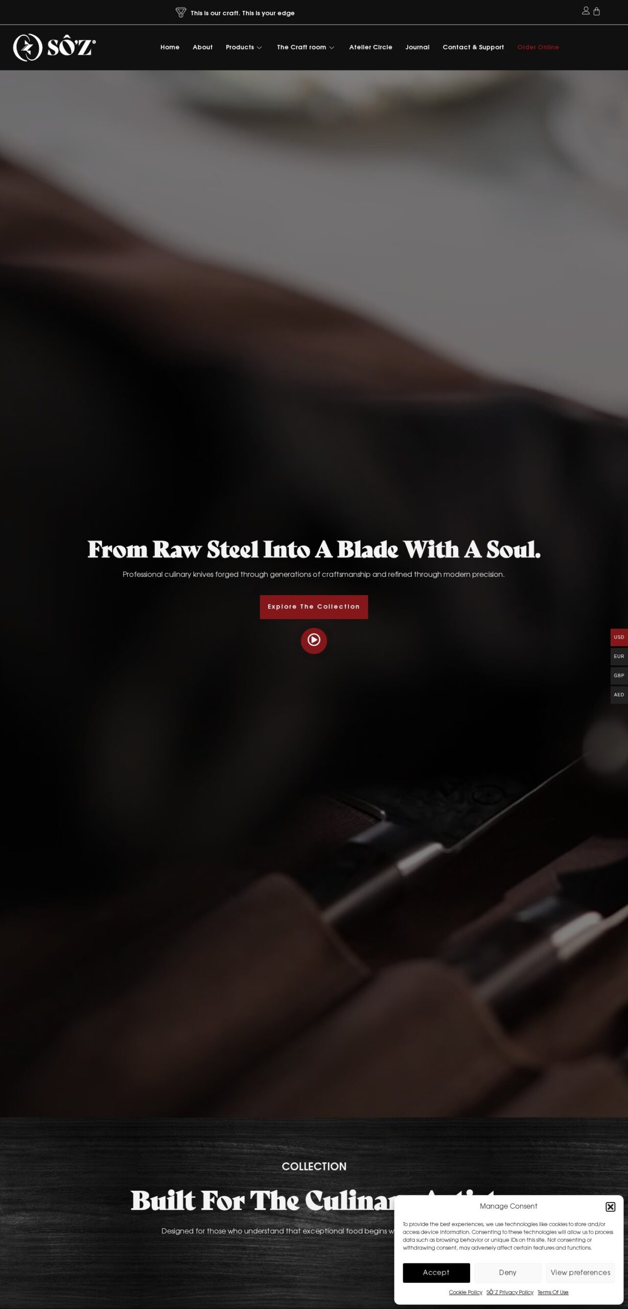 SOZ International website – desktop screenshot