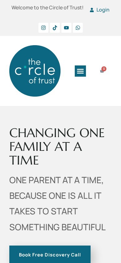 The Circle of Trust website – mobile screenshot