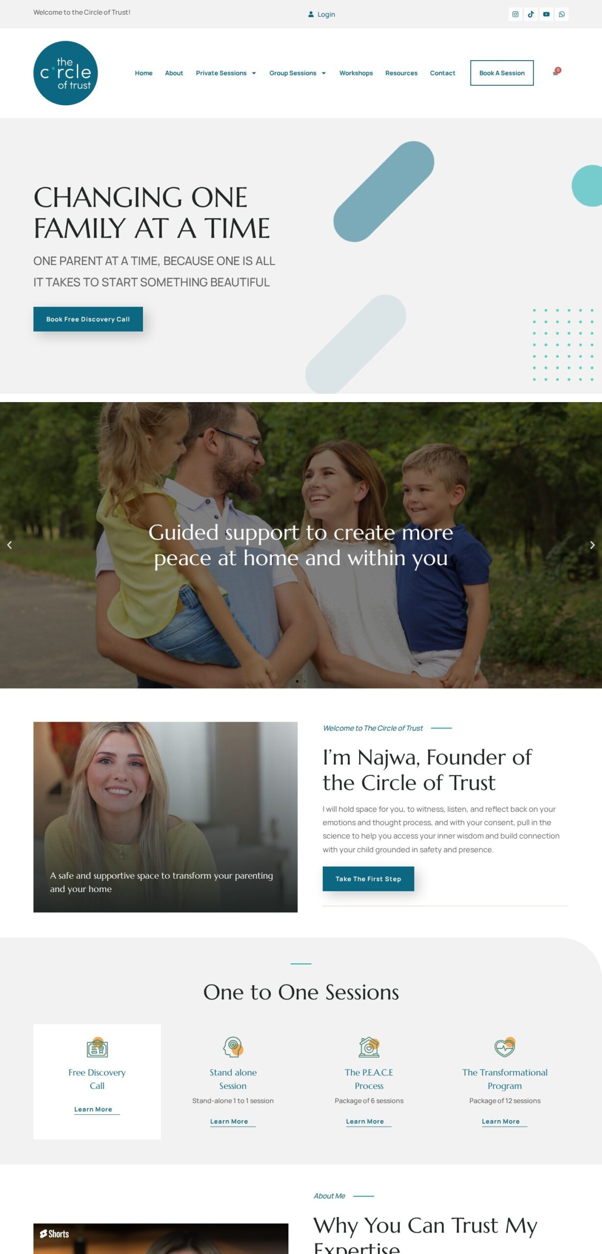 The Circle of Trust website – desktop screenshot