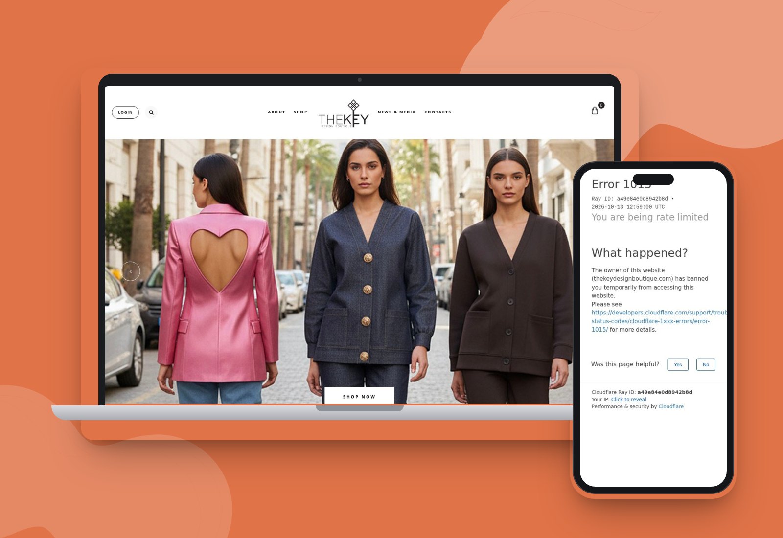 The Key Design Boutique website mockup