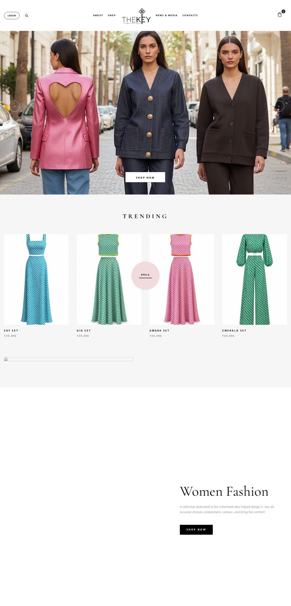The Key Design Boutique website – desktop screenshot